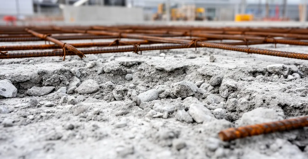 Surface béton après hydrodémolition montrant texture rugueuse et armatures métalliques apparentes parfaitement intactes